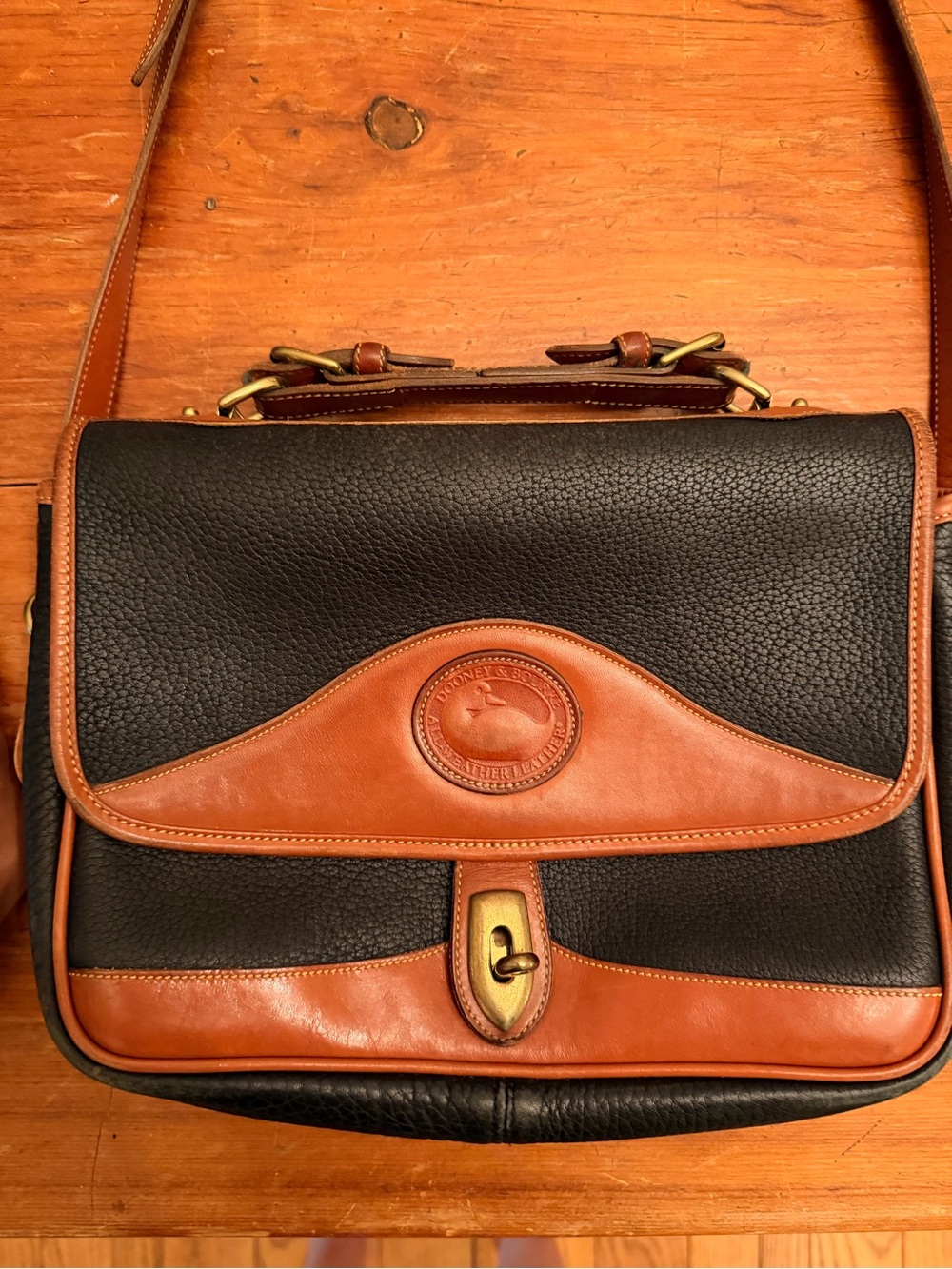 Dooney & Bourke Black and Brown Leather Purse